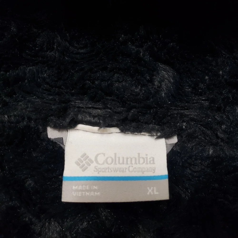 Columbia Jacket Womens XL Black Full Zip Hooded Diamond Quilted Fleece Lined - Picture 3 of 11